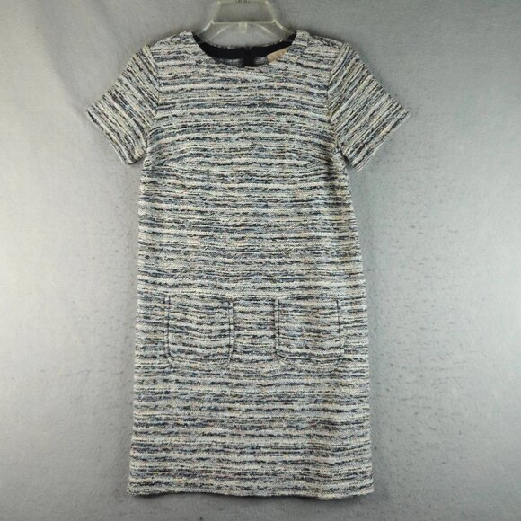 Ann Taylor LOFT Dress Womens Extra Small Petite Black Multicolor Variegated Knit - Picture 1 of 12
